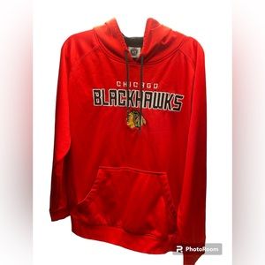 Chicago Blackhawks NHL Hoodie Sweatshirt Levelwear Red Logo Men's Large.